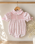 Pink Blossom Smocked Romper