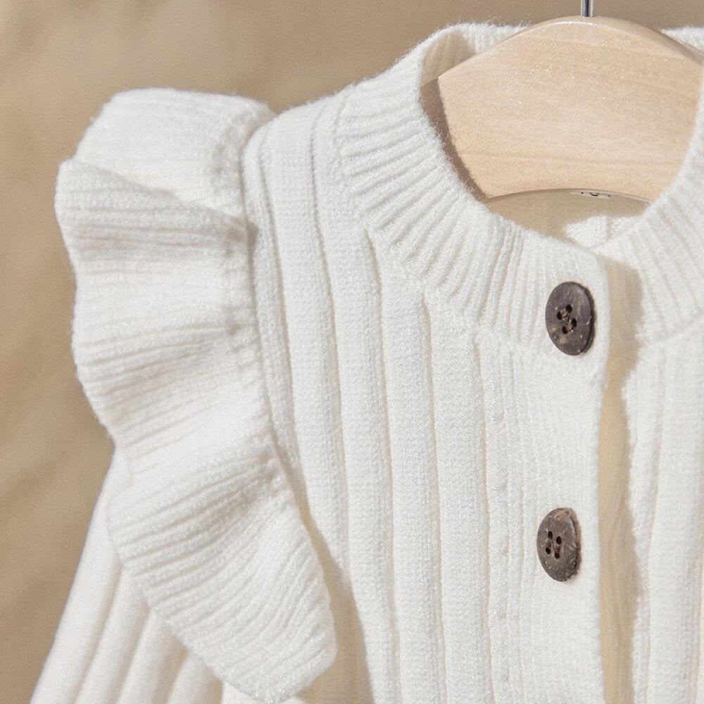Long Sleeve Knit Ruffle Romper