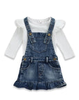 Denim Suspender Skirt Set