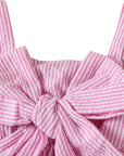 2pcs Bow Pinstriped Set (Blue & Pink)