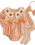 Little Pumpkin Crochet Bubble Romper Set