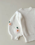 Puff Sleeves Embroidered Sweater
