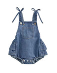 Willow Denim Ruffle Romper