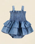 Ruffled Denim Romper