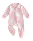 Classic Gingham Collar Footie