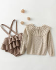 Knit Ruffled Suspenders