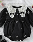Bowknot Collar Lace Romper