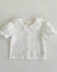 Puff Sleeve Button-up & Floral Shorts Set