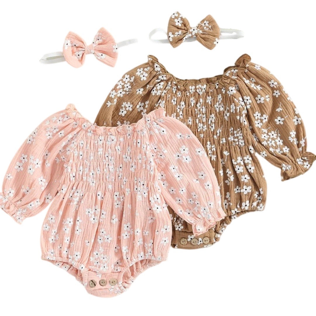 2pcs Floral Romper