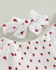 Heart Print Long Sleeve Romper