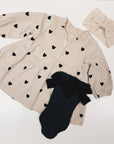 Heart Frilled Corduroy Dress