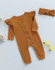 2pcs Zip Ruffled Set
