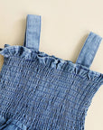 Ruffled Denim Romper