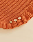 Pumpkin Patch Crochet Collar Knit Romper