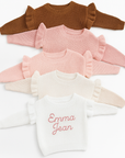 Personalized Ruffle Long Sleeve Knit