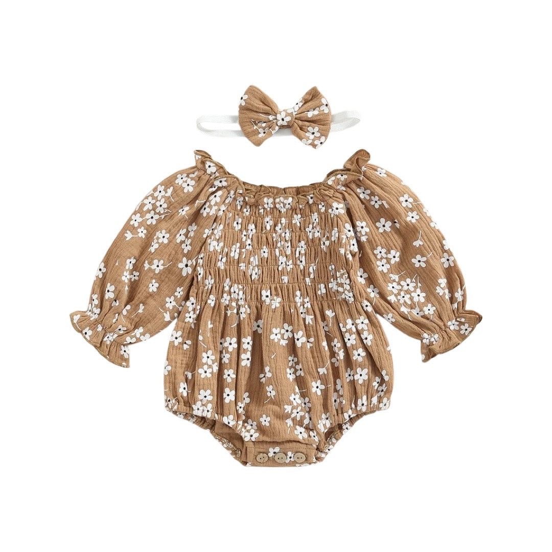 2pcs Floral Romper