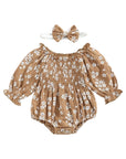 2pcs Floral Romper
