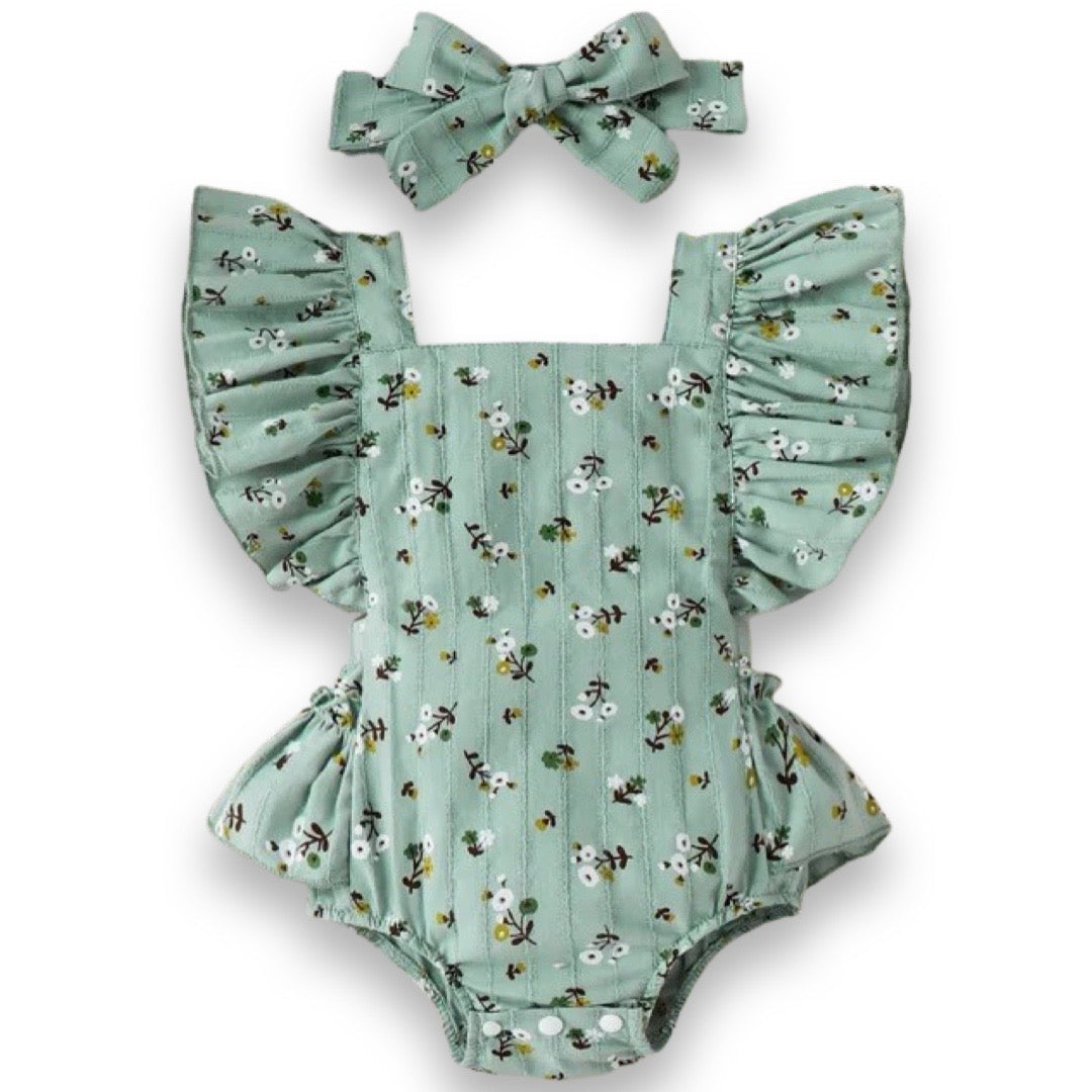 Ruffle Sleeveless Romper Set
