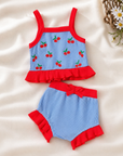 Cherry Sky Ruffle Short Set