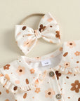 Sweet Meadow Floral
3pcs Romper Set | Cream