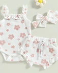 3pcs Ruffle Cami Short set