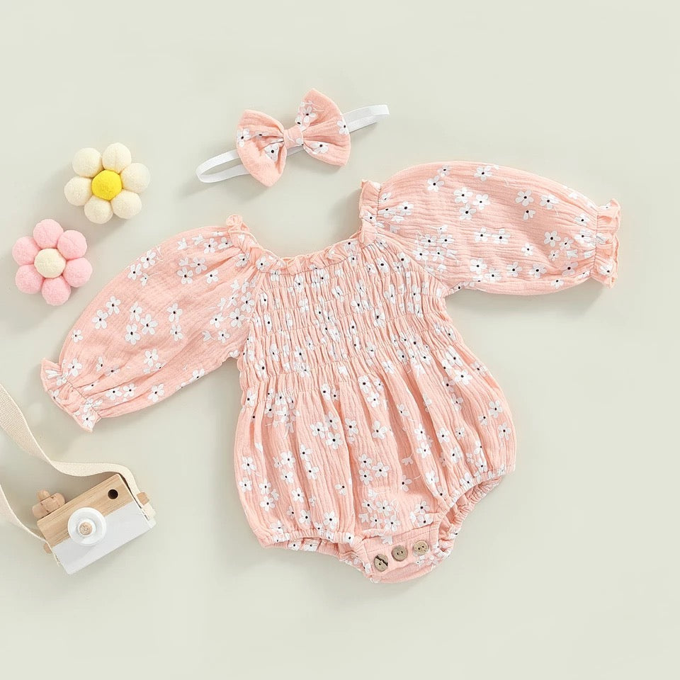 2pcs Floral Romper