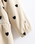 Heart Frilled Corduroy Dress