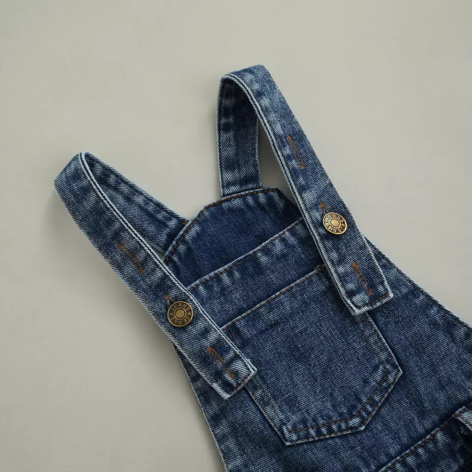 Denim Suspender Skirt Set