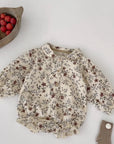 Bubble Sleeve Floral Romper