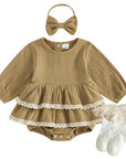 Willow Double Ruffle Muslin Bubble Romper