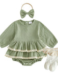 Willow Double Ruffle Muslin Bubble Romper