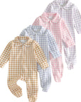 Classic Gingham Collar Footie