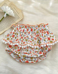 Puff Sleeve Button-up & Floral Shorts Set