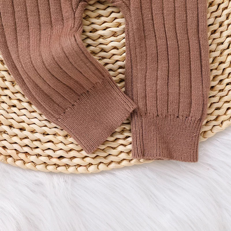 Long Sleeve Knit Ruffle Romper