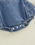 Willow Denim Ruffle Romper