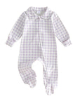 Classic Gingham Collar Footie