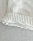 Puff Sleeves Embroidered Sweater