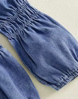 Denim Darling Smocked Romper Set