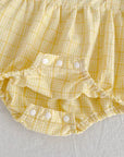 Sunshine Gingham Lace Bubble Romper
