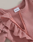 2pcs Waffle Ruffle Onesie