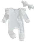 2pcs Waffle Ruffle Onesie