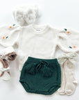 Puff Sleeves Embroidered Sweater