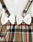 Plaid Long Sleeve Set (white)
