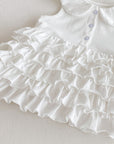 White Ruffle Tiered Dress
