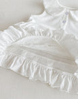 White Ruffle Tiered Dress