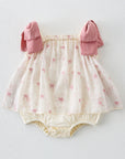 Rose Bow Shoulder Romper