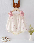 Rose Bow Shoulder Romper