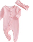 2pcs Ruffles Onesie Set