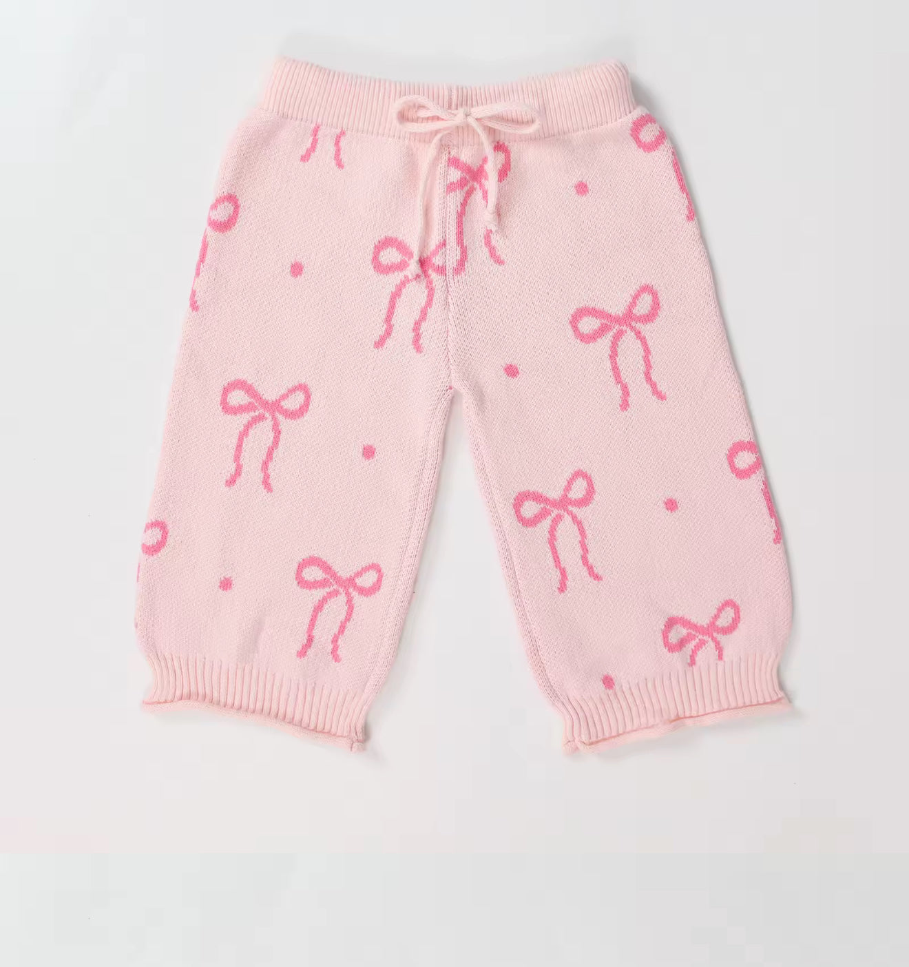 Pink Bow Knit Lounge Set – PREORDER