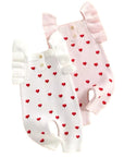 Ruffle Sleeve Heart Print Jumpsuit